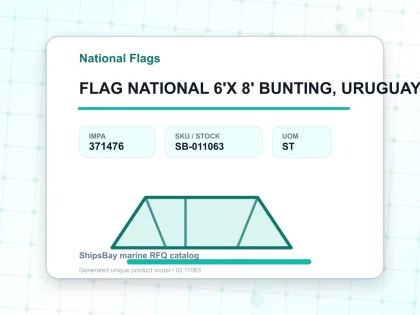FLAG NATIONAL 6'X 8' BUNTING, URUGUAY - National Flags - IMPA 371476 - UOM ST