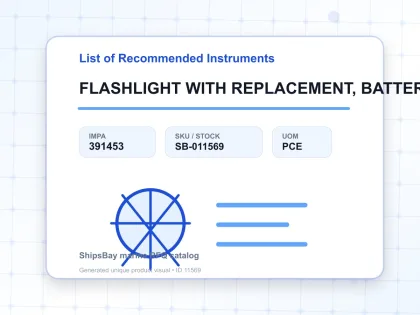 FLASHLIGHT WITH REPLACEMENT, BATTERIES - List of Recommended Instruments - IMPA 391453 - UOM PCE