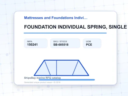 FOUNDATION INDIVIDUAL SPRING, SINGLE 960X1970X195MM - Mattresses and Foundations Individual Spring Type - IMPA 150241 - UOM PCE