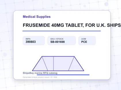FRUSEMIDE 40MG TABLET, FOR U.K. SHIPS - Medical Supplies - IMPA 390803 - UOM PCE
