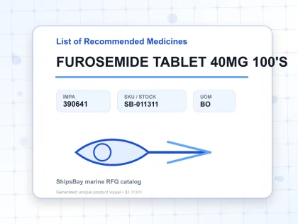 FUROSEMIDE TABLET 40MG 100'S - List of Recommended Medicines - IMPA 390641 - UOM BO