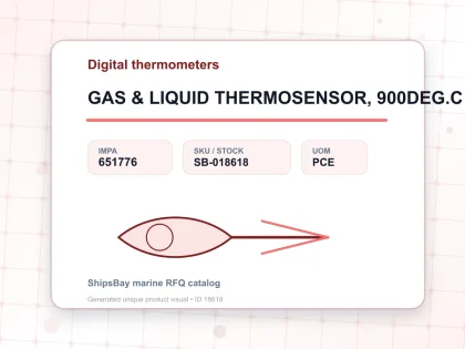 GAS & LIQUID THERMOSENSOR, 900DEG.C FOR TMDT2 - Digital thermometers - IMPA 651776 - UOM PCE
