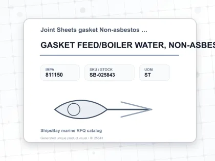 GASKET FEED/BOILER WATER, NON-ASBESTOS - Joint Sheets gasket Non-asbestos Feed/Boiler Water - IMPA 811150 - UOM ST