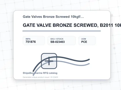 GATE VALVE BRONZE SCREWED, B2011 10KG 2" - Gate Valves Bronze Screwed 10kgf/cm2 B-2011 - IMPA 751876 - UOM PCE