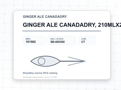 GINGER ALE CANADADRY, 210MLX24BTL - GINGER ALE CANADADRY - IMPA 101562 - UOM CT