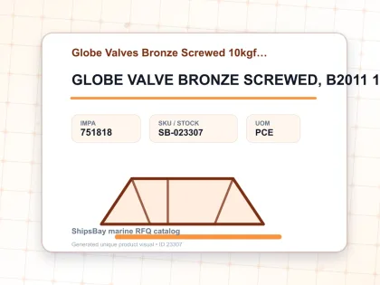 GLOBE VALVE BRONZE SCREWED, B2011 10KG 1/2" - Globe Valves Bronze Screwed 10kgf/cm2 B-2011 - IMPA 751818 - UOM PCE