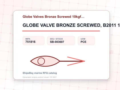 GLOBE VALVE BRONZE SCREWED, B2011 10KG 1/4" - Globe Valves Bronze Screwed 10kgf/cm2 B-2011 - IMPA 751816 - UOM PCE