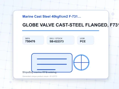 GLOBE VALVE CAST-STEEL FLANGED, F7317 40KG-100MM - Marine Cast Steel 40kgf/cm2 F-7317/F-7318 - IMPA 750476 - UOM PCE