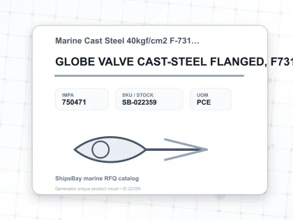 GLOBE VALVE CAST-STEEL FLANGED, F7317 40KG-32MM - Marine Cast Steel 40kgf/cm2 F-7317/F-7318 - IMPA 750471 - UOM PCE