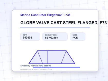 GLOBE VALVE CAST-STEEL FLANGED, F7317 40KG-65MM - Marine Cast Steel 40kgf/cm2 F-7317/F-7318 - IMPA 750474 - UOM PCE