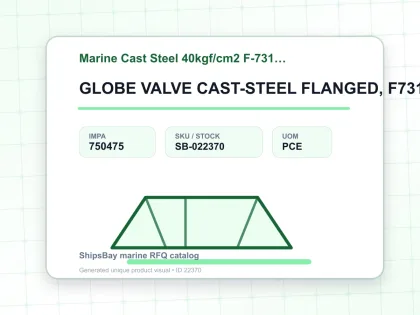GLOBE VALVE CAST-STEEL FLANGED, F7317 40KG-80MM - Marine Cast Steel 40kgf/cm2 F-7317/F-7318 - IMPA 750475 - UOM PCE
