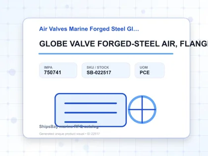 GLOBE VALVE FORGED-STEEL AIR, FLANGED-END F7336 46KG-15MM - Air Valves Marine Forged Steel Globe F-7336 - IMPA 750741 - UOM PCE
