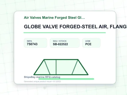 GLOBE VALVE FORGED-STEEL AIR, FLANGED-END F7336 46KG-25MM - Air Valves Marine Forged Steel Globe F-7336 - IMPA 750743 - UOM PCE