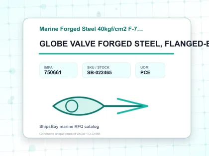 GLOBE VALVE FORGED STEEL, FLANGED-END F7329 40KG-15MM - Marine Forged Steel 40kgf/cm2 F-7329 - IMPA 750661 - UOM PCE
