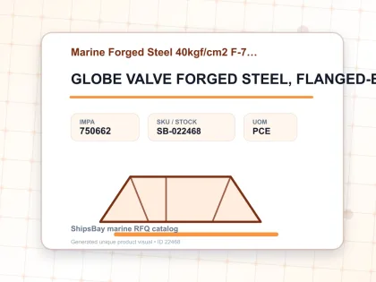 GLOBE VALVE FORGED STEEL, FLANGED-END F7329 40KG-20MM - Marine Forged Steel 40kgf/cm2 F-7329 - IMPA 750662 - UOM PCE
