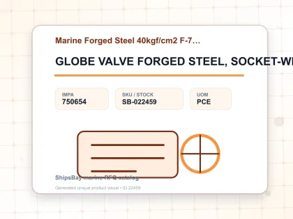 GLOBE VALVE FORGED STEEL, SOCKET-WELDED F7329 40KG-20MM - Marine Forged Steel 40kgf/cm2 F-7329 - IMPA 750654 - UOM PCE