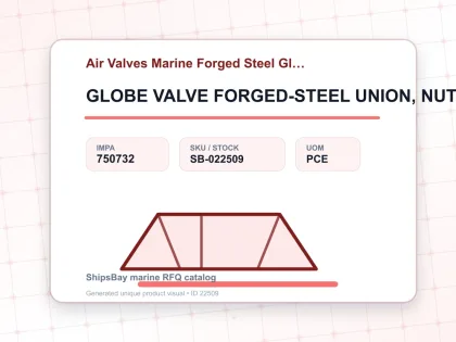 GLOBE VALVE FORGED-STEEL UNION, NUT/THREAD AIR F7336 46KG-10MM - Air Valves Marine Forged Steel Globe F-7336 - IMPA 750732 - UOM PCE