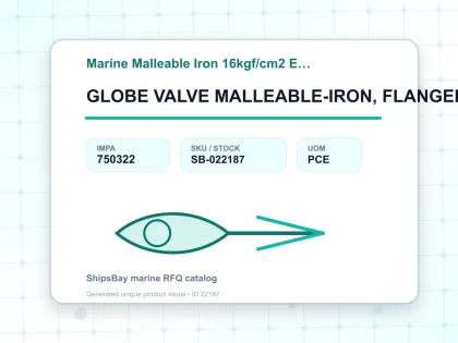 GLOBE VALVE MALLEABLE-IRON, FLANGED-END EX-F7323 16KG-20MM - Marine Malleable Iron 16kgf/cm2 EX-F7323/EX-F7324 - IMPA 750322 - UOM PCE