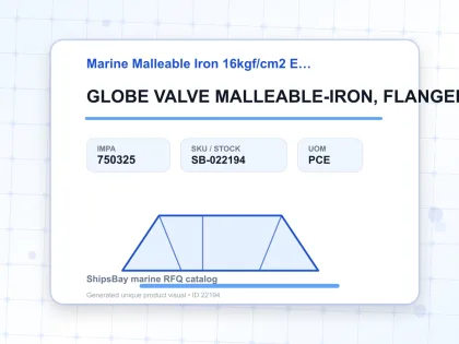 GLOBE VALVE MALLEABLE-IRON, FLANGED-END EX-F7323 16KG-40MM - Marine Malleable Iron 16kgf/cm2 EX-F7323/EX-F7324 - IMPA 750325 - UOM PCE