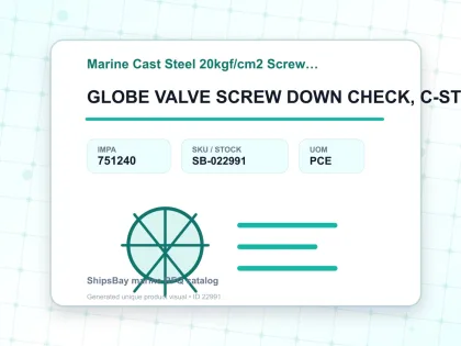 GLOBE VALVE SCREW DOWN CHECK, C-STL FLANGED F7473 20KG-200MM - Marine Cast Steel 20kgf/cm2 Screw Down Check F-7473/F-7474 - IMPA 751240 - UOM PCE