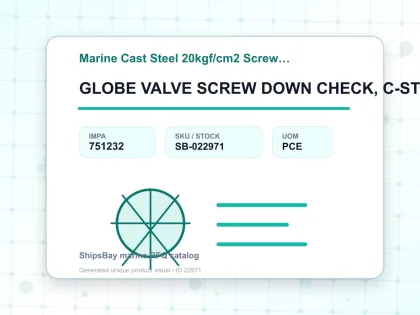 GLOBE VALVE SCREW DOWN CHECK, C-STL FLANGED F7473 20KG-40MM - Marine Cast Steel 20kgf/cm2 Screw Down Check F-7473/F-7474 - IMPA 751232 - UOM PCE