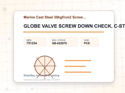 GLOBE VALVE SCREW DOWN CHECK, C-STL FLANGED F7473 20KG-65MM - Marine Cast Steel 20kgf/cm2 Screw Down Check F-7473/F-7474 - IMPA 751234 - UOM PCE