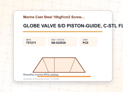 GLOBE VALVE S/D PISTON-GUIDE, C-STL FLANGED F7471 10K-150MM - Marine Cast Steel 10kgf/cm2 Screw Down Check F-7471 - IMPA 751211 - UOM PCE