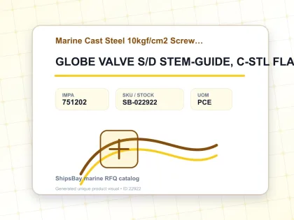 GLOBE VALVE S/D STEM-GUIDE, C-STL FLANGED F7471 10K-65MM - Marine Cast Steel 10kgf/cm2 Screw Down Check F-7471 - IMPA 751202 - UOM PCE