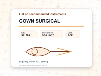 GOWN SURGICAL - List of Recommended Instruments - IMPA 391278 - UOM PCE