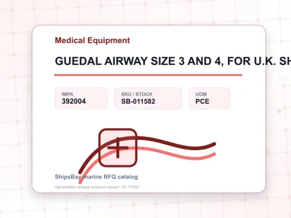 GUEDAL AIRWAY SIZE 3 AND 4, FOR U.K. SHIPS - Medical Equipment - IMPA 392004 - UOM PCE