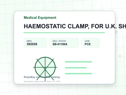 HAEMOSTATIC CLAMP, FOR U.K. SHIPS - Medical Equipment - IMPA 392028 - UOM PCE