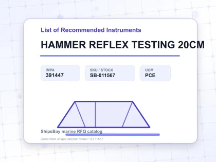 HAMMER REFLEX TESTING 20CM - List of Recommended Instruments - IMPA 391447 - UOM PCE