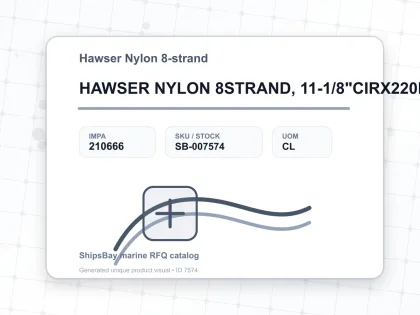 HAWSER NYLON 8STRAND, 11-1/8"CIRX220MTR - Hawser Nylon 8-strand - IMPA 210666 - UOM CL