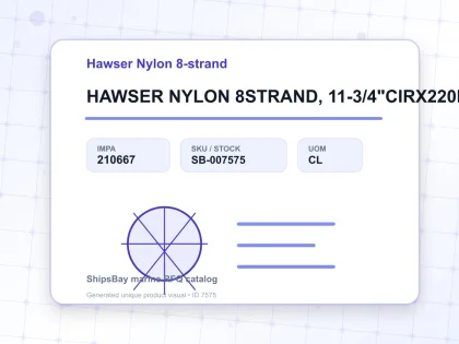 HAWSER NYLON 8STRAND, 11-3/4"CIRX220MTR - Hawser Nylon 8-strand - IMPA 210667 - UOM CL