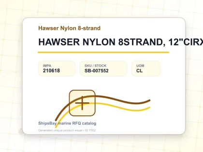 HAWSER NYLON 8STRAND, 12"CIRX200MTR - Hawser Nylon 8-strand - IMPA 210618 - UOM CL