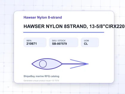 HAWSER NYLON 8STRAND, 13-5/8"CIRX220MTR - Hawser Nylon 8-strand - IMPA 210671 - UOM CL