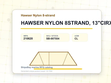 HAWSER NYLON 8STRAND, 13"CIRX200MTR - Hawser Nylon 8-strand - IMPA 210620 - UOM CL