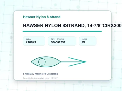 HAWSER NYLON 8STRAND, 14-7/8"CIRX200MTR - Hawser Nylon 8-strand - IMPA 210623 - UOM CL