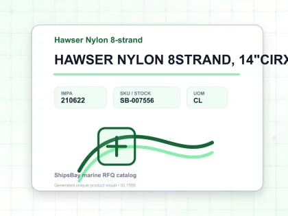 HAWSER NYLON 8STRAND, 14"CIRX200MTR - Hawser Nylon 8-strand - IMPA 210622 - UOM CL