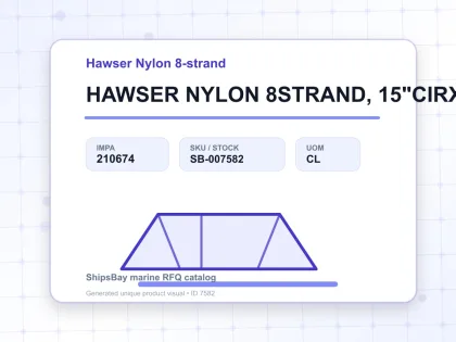 HAWSER NYLON 8STRAND, 15"CIRX220MTR - Hawser Nylon 8-strand - IMPA 210674 - UOM CL