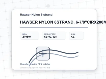 HAWSER NYLON 8STRAND, 6-7/8"CIRX200MTR - Hawser Nylon 8-strand - IMPA 210604 - UOM CL