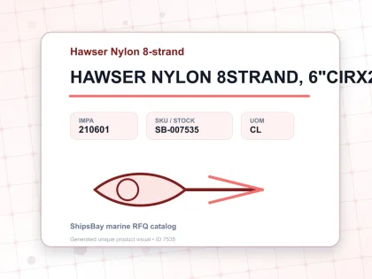 HAWSER NYLON 8STRAND, 6"CIRX200MTR - Hawser Nylon 8-strand - IMPA 210601 - UOM CL