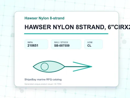 HAWSER NYLON 8STRAND, 6"CIRX220MTR - Hawser Nylon 8-strand - IMPA 210651 - UOM CL