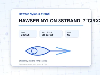 HAWSER NYLON 8STRAND, 7"CIRX200MTR - Hawser Nylon 8-strand - IMPA 210605 - UOM CL