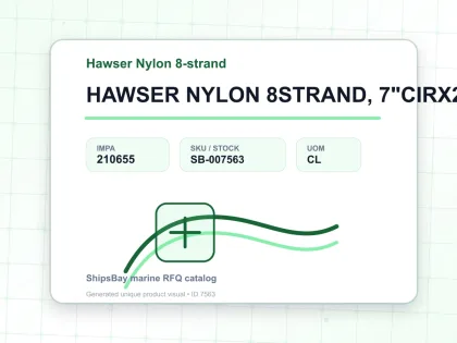 HAWSER NYLON 8STRAND, 7"CIRX220MTR - Hawser Nylon 8-strand - IMPA 210655 - UOM CL