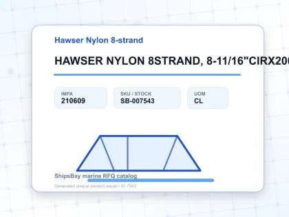 HAWSER NYLON 8STRAND, 8-11/16"CIRX200MTR - Hawser Nylon 8-strand - IMPA 210609 - UOM CL