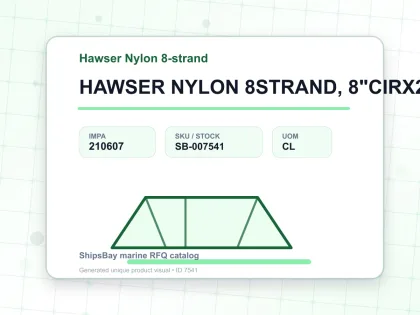 HAWSER NYLON 8STRAND, 8"CIRX200MTR - Hawser Nylon 8-strand - IMPA 210607 - UOM CL