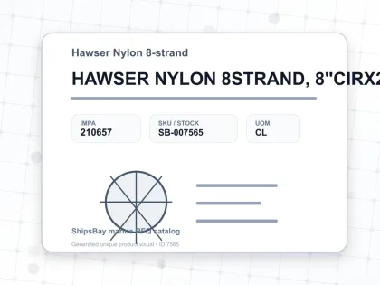 HAWSER NYLON 8STRAND, 8"CIRX220MTR - Hawser Nylon 8-strand - IMPA 210657 - UOM CL