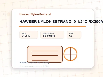 HAWSER NYLON 8STRAND, 9-1/2"CIRX200MTR - Hawser Nylon 8-strand - IMPA 210612 - UOM CL
