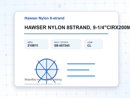 HAWSER NYLON 8STRAND, 9-1/4"CIRX200MTR - Hawser Nylon 8-strand - IMPA 210611 - UOM CL